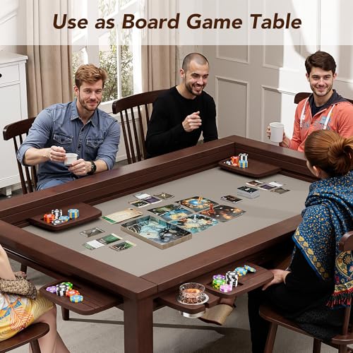 Convertible Multi-Game Table for 4-6 Players with Removable Top & Storage
