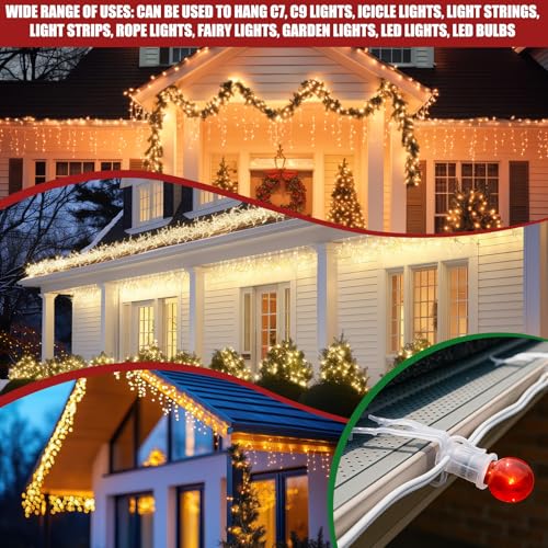 Colingmill 100 Pcs White Christmas Gutter Clips for Outdoor Lights and Gutter Guards