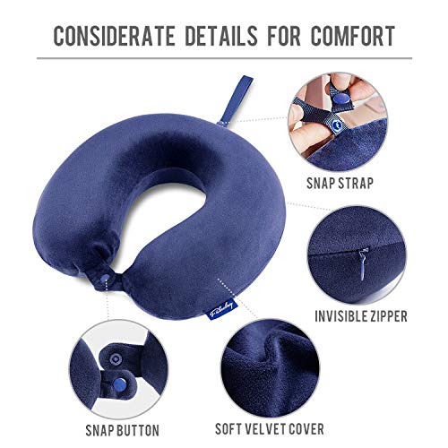 Memory Foam Travel Pillow - Neck Support for Airplane & Car