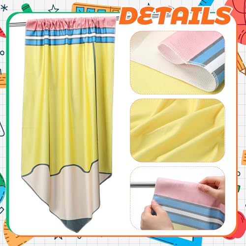 6-Piece Pencil Shaped Window Curtains for Classrooms, 24 x 36 Inch Velvet