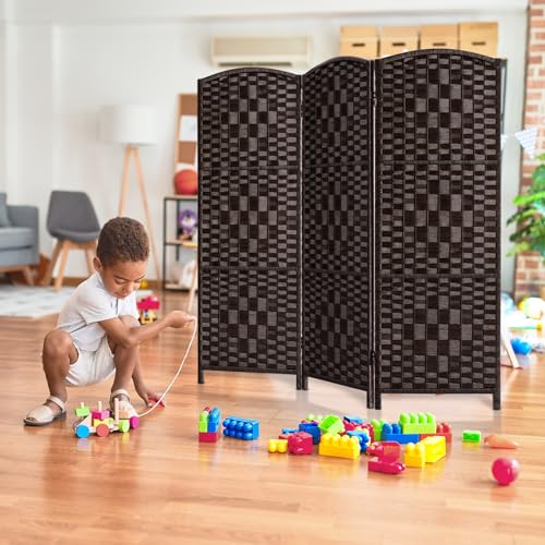 3-Panel Short Room Divider, 4FT Foldable Privacy Screen for Desk or Home