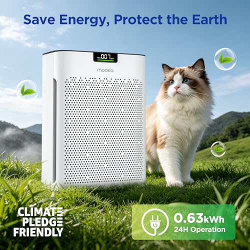 True HEPA Air Purifier for Large Rooms with Sleep Mode and Air Quality Monitor