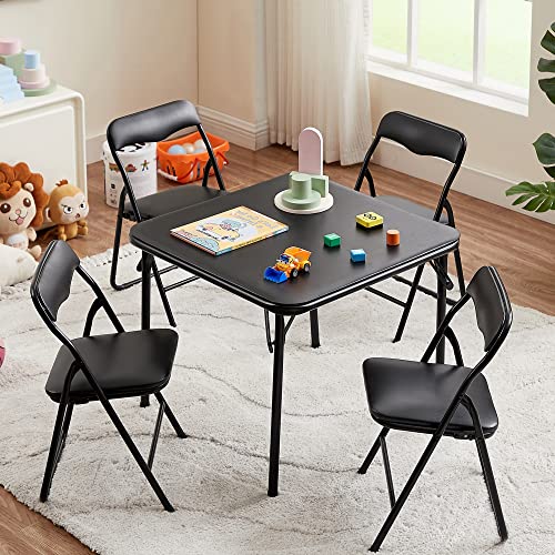 24-Inch Kids Folding Activity Table with Padded Top, Portable Black