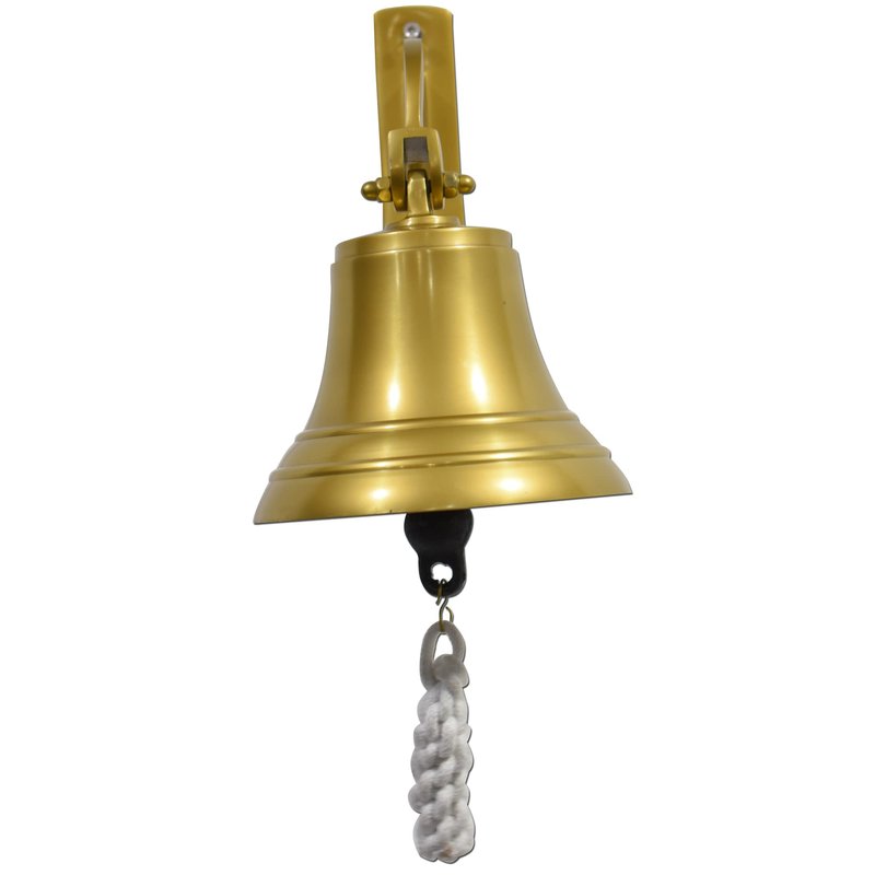 7" Sleigh Bell - Large Brass Ship Bell, Wall Mounted Hanging Nautical Dinner Christmas Service Craft Farmhouse Maritime Church Pirate House