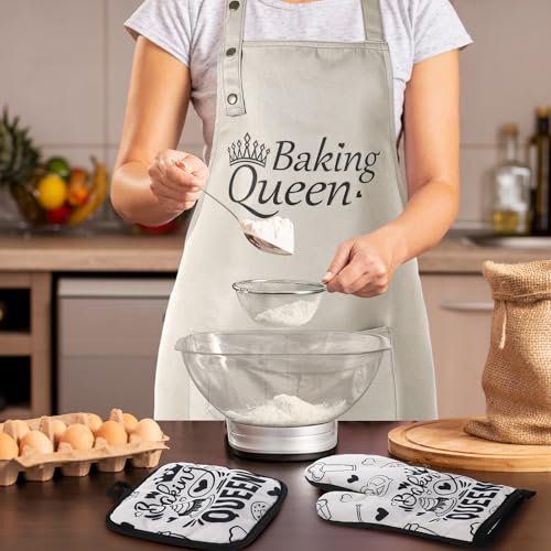 Christmas Baking Gifts Set for Women - Baking Queen Edition - 6 Pcs Holiday Kitchen Decor