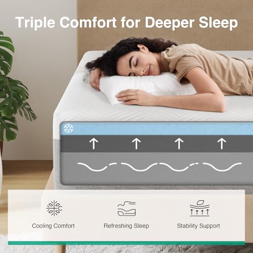 Novilla Bliss 12 Inch Queen Memory Foam Mattress - Gel Cooling & Pressure Relief