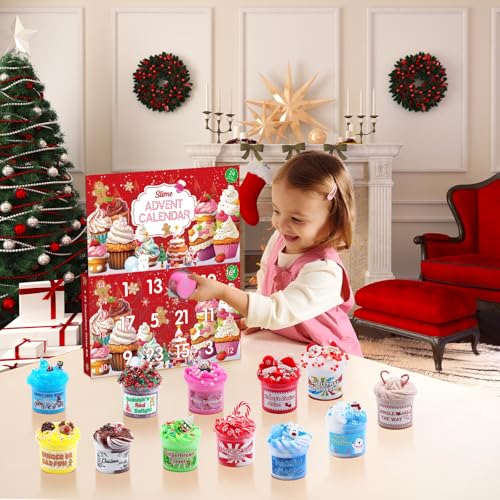 Slime Advent Calendar - 24-Day Christmas Countdown Toy Kit for Kids