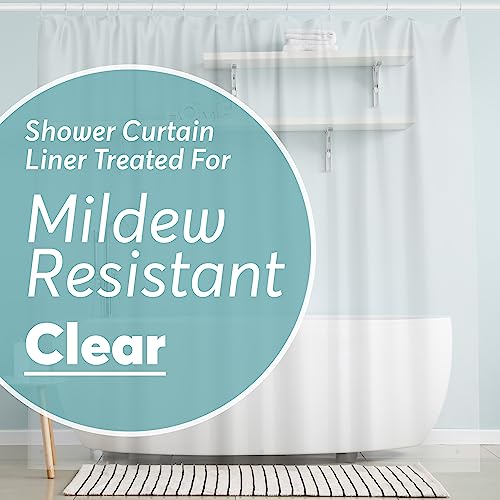 BigFoot Clear Shower Curtain 72x72 - Heavy Duty PEVA Waterproof Bath Liner