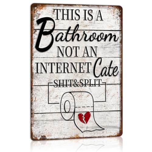Vintage This Is A Bathroom Not An Internet Cafe 3D Metal Sign Wall