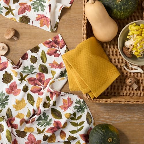 Autumn Harvest Kitchen Towels 3-Piece Set, 100% Cotton, 16"x28"