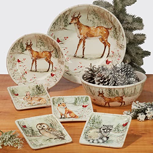 Certified International Winter's Walk 11.25-Inch Dinner Plates Large Pack of 3, Multicolor Holiday Tableware