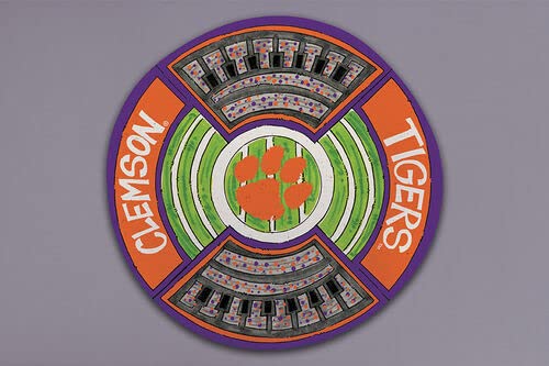 Magnolia Lane Clemson University Tigers Football Stadium Heavyweight Melamine Round Platter, 13.5-inch Diameter, Kitchen Accessories, Clemson Tigers