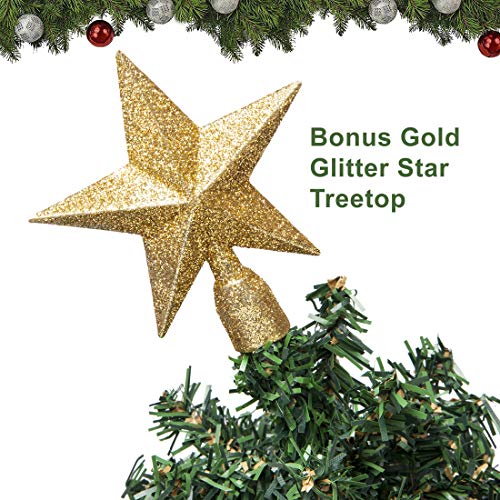 18-Inch Mini Christmas Tree with Star Treetop – Small Artificial Tree for Tabletop & Desk Decor