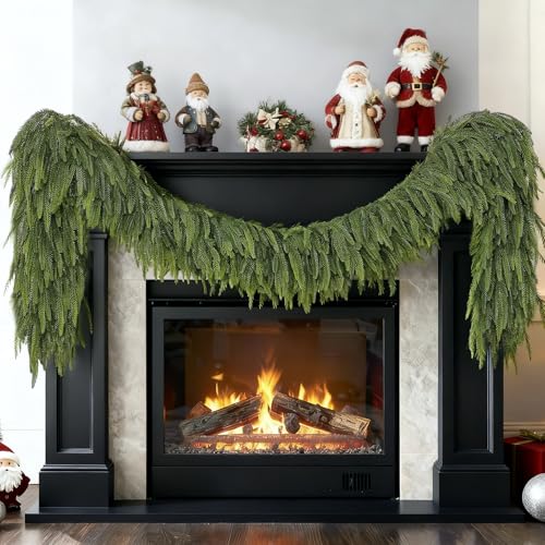 1Pcs 6ft Artificial Norfolk Pine Garland for Mantel - Fuller Realistic Home Decor