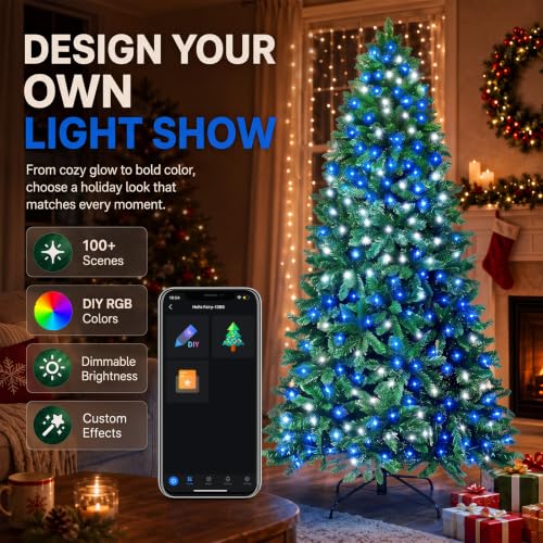 Avatar Controls 7.5FT Smart RGB Pre-Lit Artificial Christmas Tree - Green