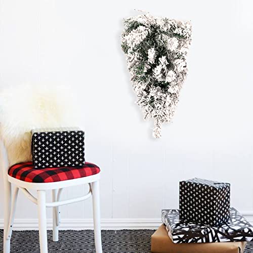 18-inch Snow Flocked Christmas Teardrop Swag with Berries and Pine Cones