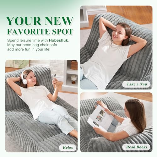 Oversized Bean Bag Chair Sofa for Adults - Ergonomic Floor Lounger