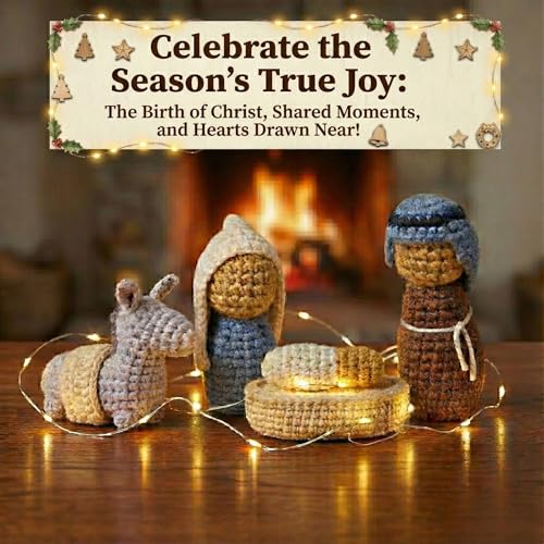 Crochet Nativity Scene Set - Handmade Soft Yarn Indoor Christmas Decor