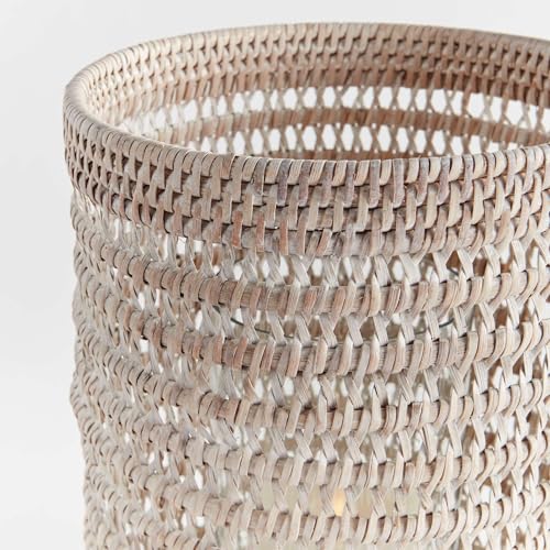 Napa Home & Garden Large White Burma Rattan Hurricane Candle Holder