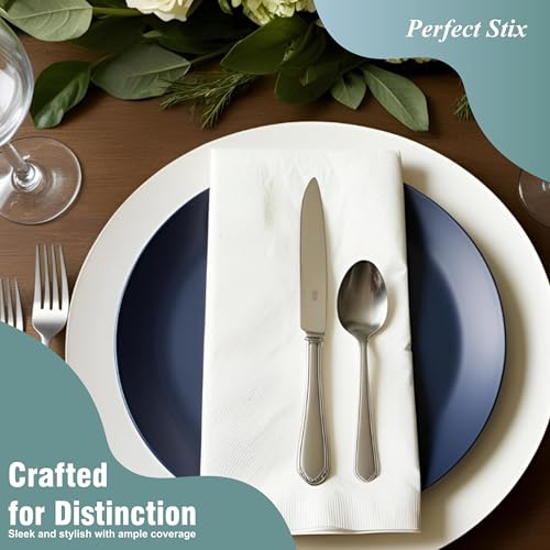 Perfect Stix Bell Marque 2-Ply White Dinner Napkins 1/8 Fold Pack of 300
