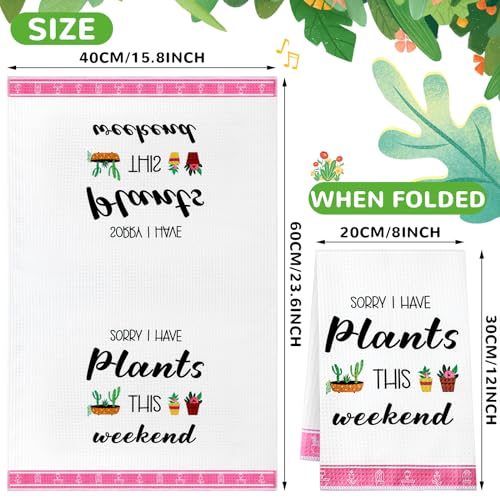 6-Pack Plant Lover Funny Kitchen Towels - 16x24in Microfiber Gift Set