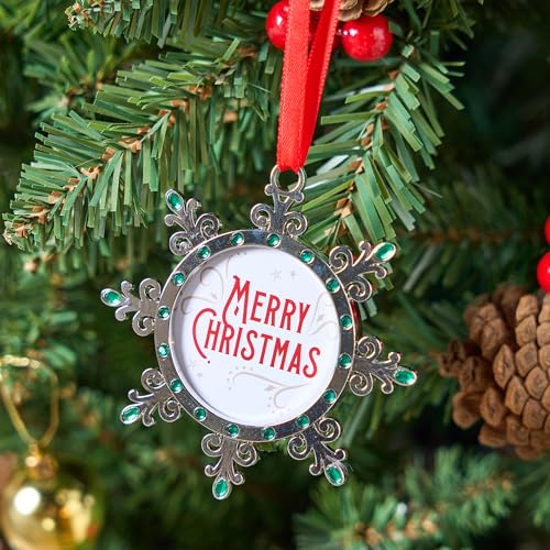 Joiedomi Green Snowflake Photo Ornament - Reusable Christmas Tree Decoration
