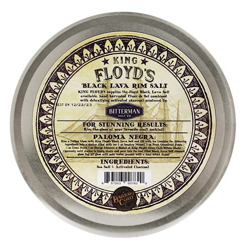 King Floyd's Black Lava Rimming Salt - 4 oz Decorative Cocktail Salt - Spicy Margarita & Bloody Mary Garnish