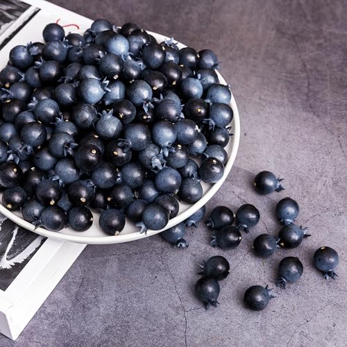 120 Pcs Artificial Blueberries - Lifelike Frosted Fake Fruit