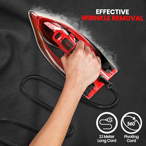 Utopia Home 1800W Steam Iron for Clothes with Non-Stick Soleplate & Auto-Off
