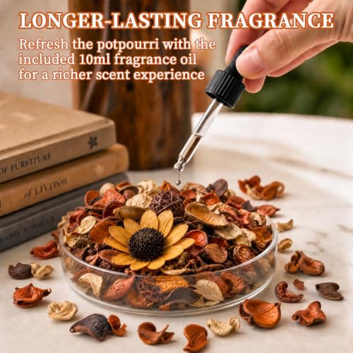 Sandalwood Scented Potpourri Bowl Filler with Essential Oil, 2-Pack