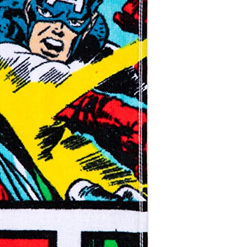 Vintage Comic Superhero Print Large Cotton Bath and Beach Towel 34 x 64