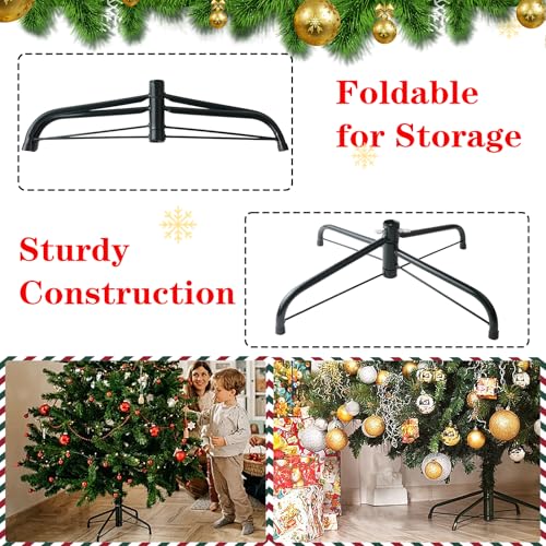 16-Inch Folding Metal Christmas Tree Stand - Green Universal Replacement Base