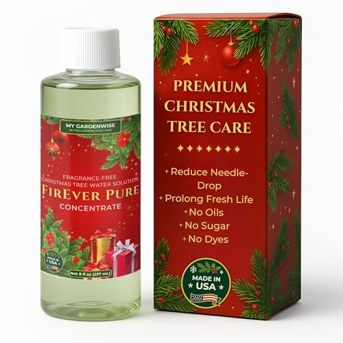 Live Christmas Tree Food & Preserver Additive - Reduces Needle Drop (8 oz)