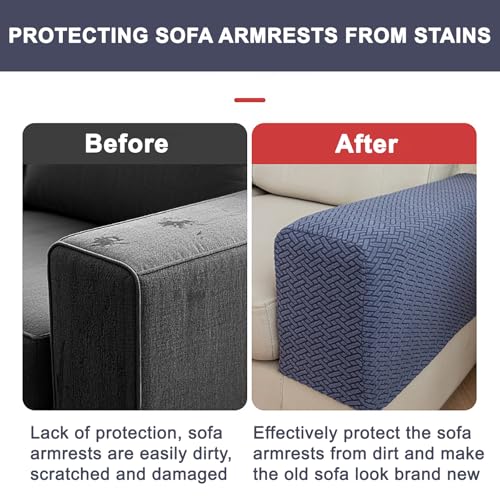 Sofa Armrest Covers Set of 2 - Stretch Polyester Protectors