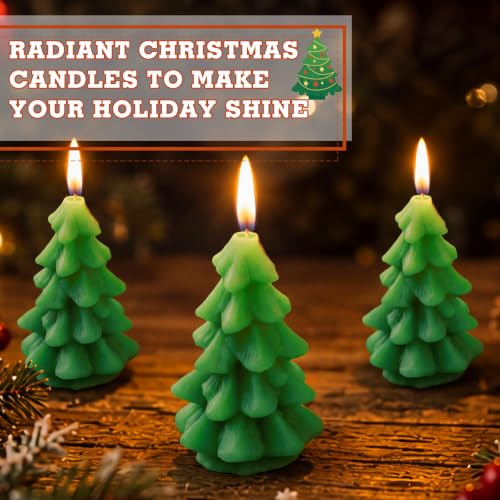 Conelist Xmas Tree Candles 24 Sets Christmas Party Favors with Gift Cards & Organza Bags