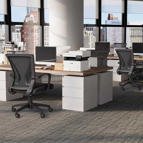 Ergonomic Mesh Office Chair - Mid-Back Swivel Desk Chair with Lumbar Support