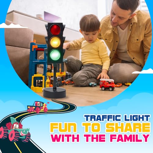 11-Inch Traffic Light Lamp with Remote, LED Color-Changing Room Decor