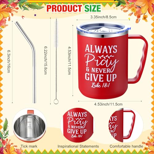 Patelai Bright Bible Coffee Mugs 18 Pcs 17 oz with Lids Straws Gift Set