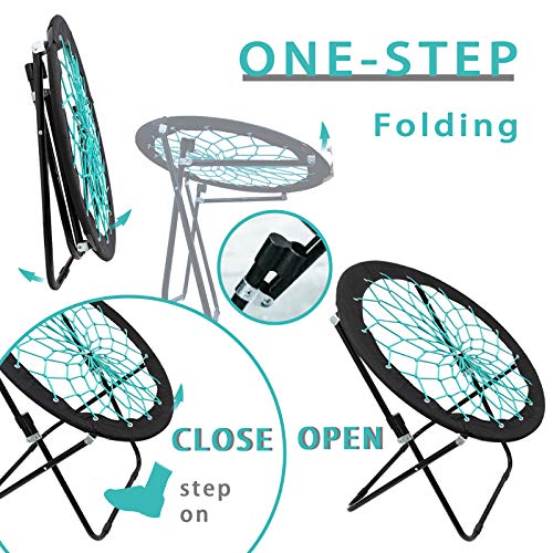 Folding Bungee Dish Chair - Portable Saucer Chair for Bedroom and Gaming