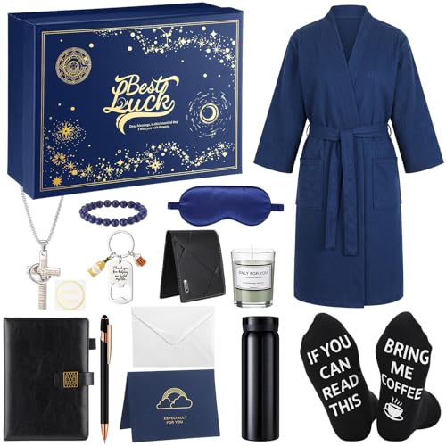 Afarnook Navy Blue 13-Piece Men's Birthday Gift Basket Set for Christmas