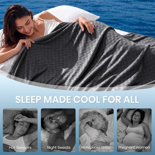 Cooling Blanket 90x90 for Hot Sleepers - Breathable Soft Summer Throw