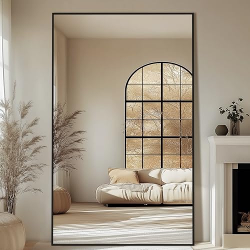 72" x 44" Oversized Full Length Floor Mirror with Aluminum Alloy Frame