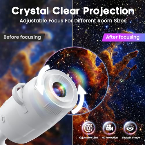 2-in-1 Galaxy Star Projector Night Light with 13 Projection Films