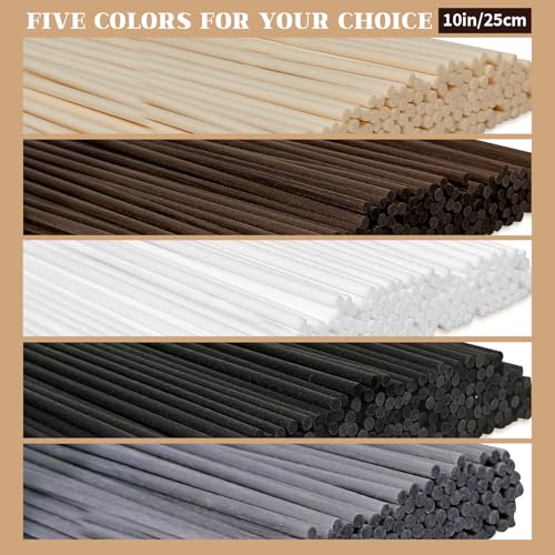 60Pcs Fiber Reed Diffuser Sticks, 10-Inch Mixed Color Aromatherapy Refills