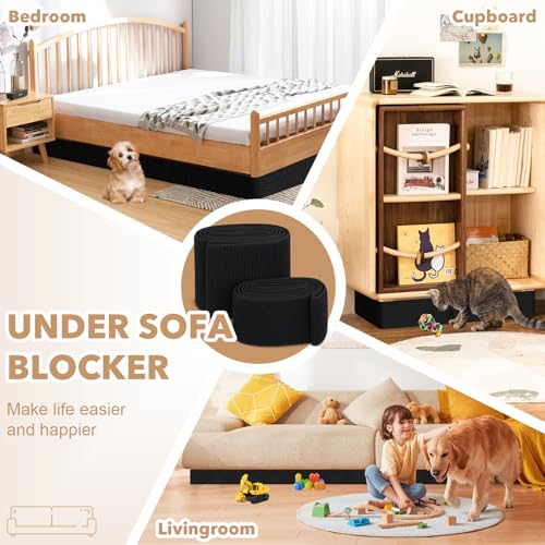 Under Couch and Bed Blocker for Toys, Adjustable Gap Guard - 3" x 132"