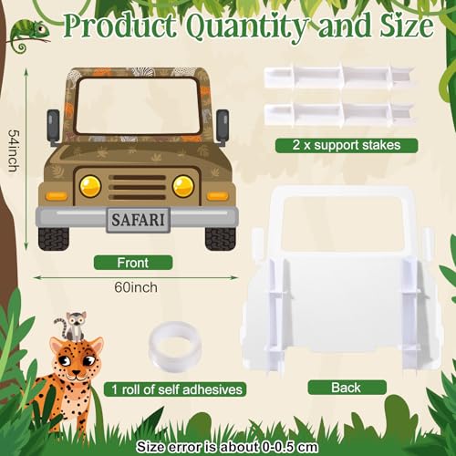 Safari Truck Photo Backdrop Stand-Up Cardboard Cutout 60x54 Inch