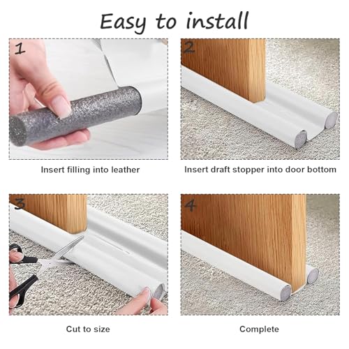 Under Door Draft Stopper & Door Sweep, 38-Inch Cut-to-Size Gap Blocker