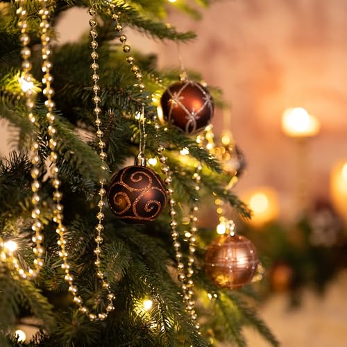 Valery Madelyn 35pcs Christmas Tree Ornaments Set 2 Inch Bronze Gold