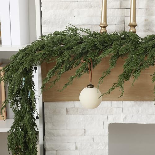 Daifunli 12ft Artificial Cypress Cedar Garland for Christmas Holiday Decor
