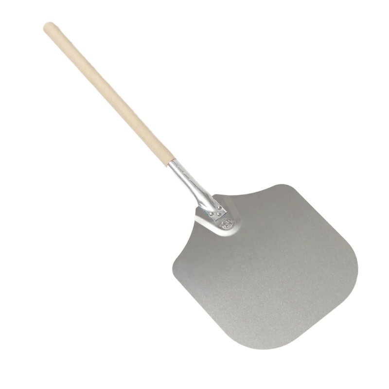 American METALCRAFT, Inc. "3512 35.5"" Aluminum Pizza Peel with 19"" Wood Handle, 12"" x 14"" Medium Blade", Silver